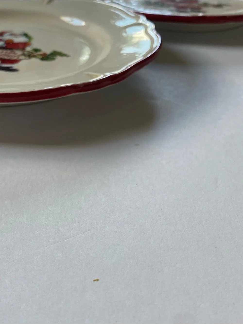 Vintage Pier 1 Imports Santa Salad Set Of 2 Dessert Plate Christmas Earthenware